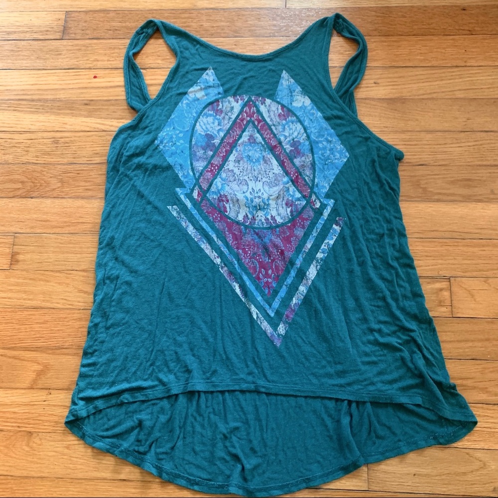 Geometric graphic tank top